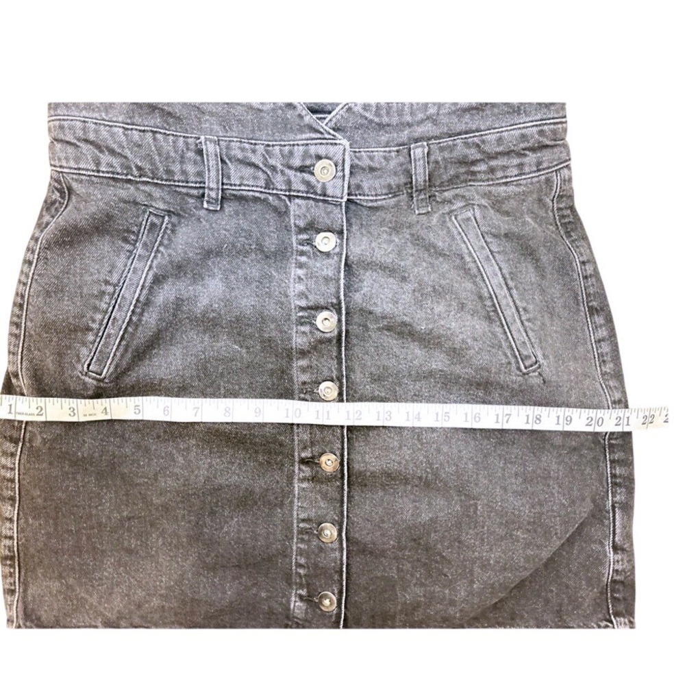 Pilcro Anthropologie Black Denim A-Line Paperbag High Waist Skirt Women's 12 - Picture 11 of 12